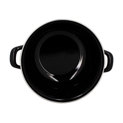 thekitchenette friteuse email 20 cm noire avec couvercle