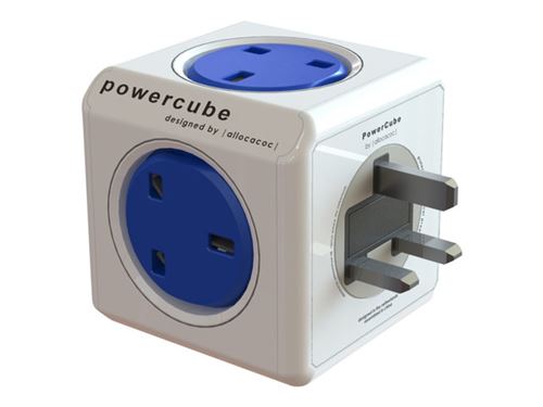 Allocacoc 1203BL/DEOUPC 4AC Outlet(s) Bleu, Blanc multiprise - Multiprises (Bleu, Blanc, 227 g)