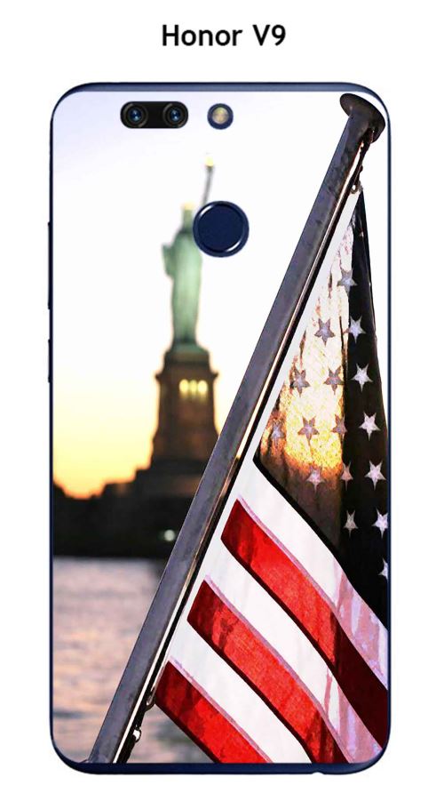 Coque TPU gel souple Honor V9 - Honor 8 Pro design New York Drapeau