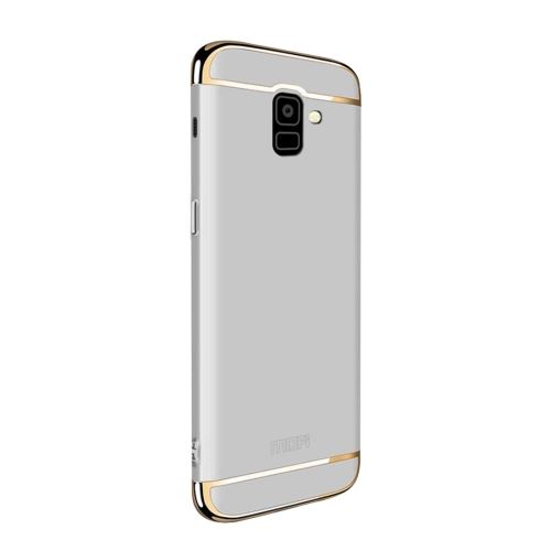 Galaxy J6 (2018) Coque Protection Plastique Contour Métalique Argenté Als90615