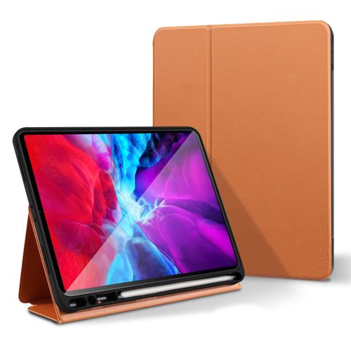 Etui en PU + TPU svelte avec support marron pour votre Apple iPad Pro 12.9 pouces (2020)/(2018)