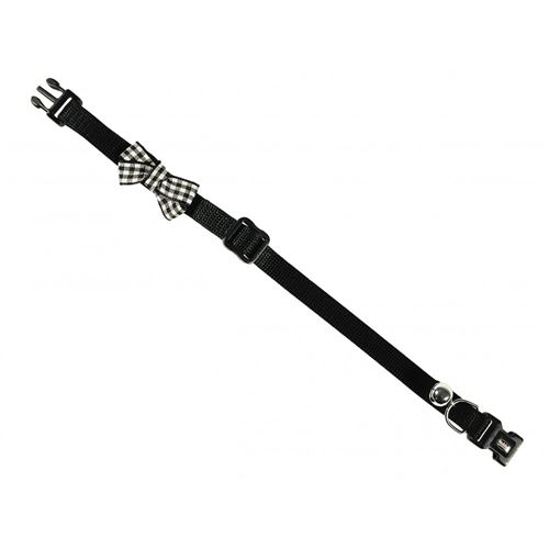 Collier chat. LOOP noir avec noeud papillon. 20-30cm x 10mm. - Vadigran - VA-16589