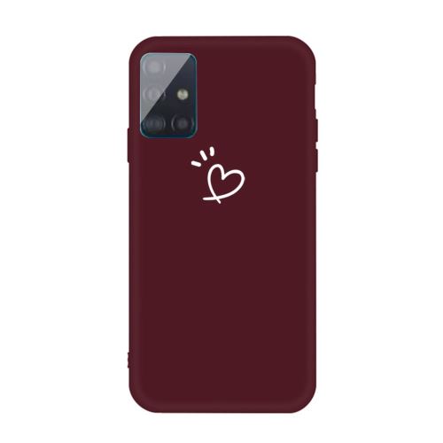 Coque en TPU motif coeur mignon mat rouge vin pour votre Samsung Galaxy A71