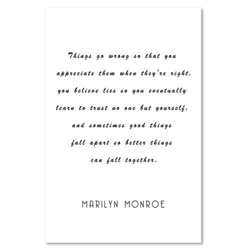 Image Imprimee Tableau Toile Cadre Canevas Citation Marylin Monroe Anglais 60x90 Achat Prix Fnac