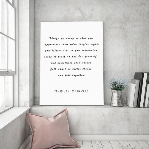 Image Imprimee Tableau Toile Cadre Canevas Citation Marylin Monroe Anglais 60x90 Achat Prix Fnac