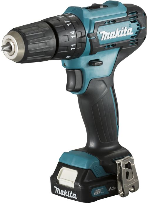 Perceuse Visseuse à Percussion 12 V Li-Ion 2 Ah Cxt Ø 10 Mm Makita - 2 Batteries, Chargeur, Coffret - Hp333Dwae