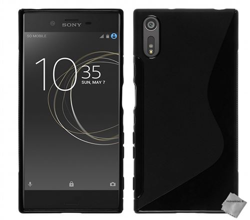 Housse etui coque pochette silicone gel fine pour Sony Xperia XA1 Ultra avec verre trempe - NOIR