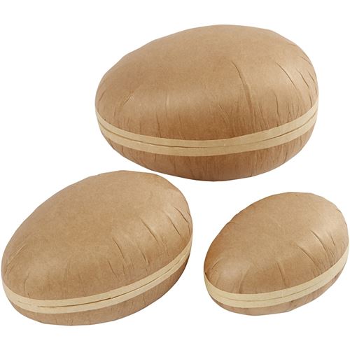 Creotime décoration Oeufs en carton 12-15-18 cm marron 3 pièces