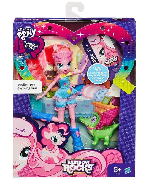 My little pony - equestria girls : poupée pinkie pie et gummy snap le crocodile - rainbow rocks