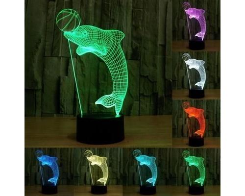 Lampe de Décoration 3D Dauphin Ballon Ampoules LED 7 Couleurs Tactile USB 5V - YONIS