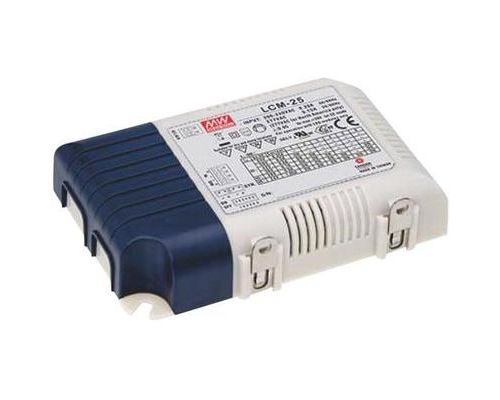 Driver led mean well lcm-25 6-54, 6-50, 6-42, 6-36, 6-28, 6-24 v dc 350, 500, 600, 700, 900, 1050 ma