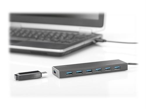 Digitus da-70241-1 usb 3.0 (3.1 gen 1) type-a 5000mbit s gris hub & concentrateur - hubs & concentrateurs (usb 3.0 (3.1 gen 1) t