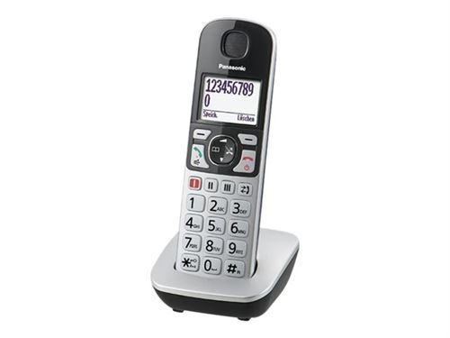 Panasonic KX-TGE510 - Téléphone sans fil avec ID d'appelant - DECTGAP - noir, argent