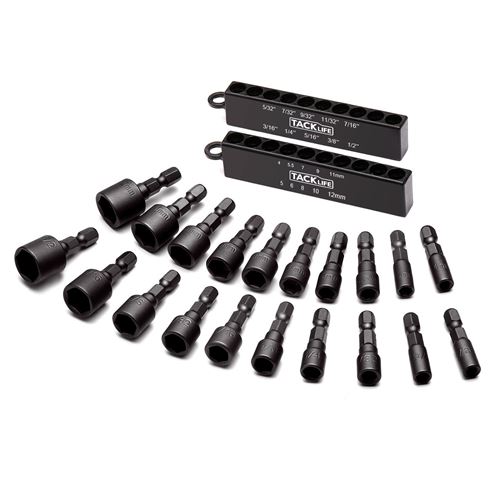 TACKLIFE PNDB1A Jeu de Douille 20pcs, Douille Longue 6 pans Ultimate 1/4 '', Adap