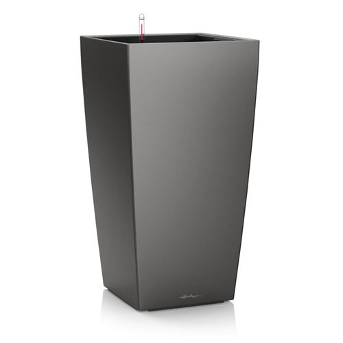 Pot carr&eacute; Lechuza Premium anthracite m&eacute;tallis&eacute; 50 x 50 x h.95 cm