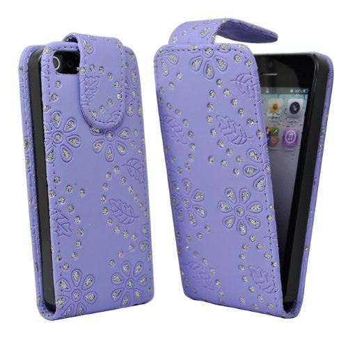 Accessory Master Etui en cuir pour iPhone 5G Violet diamond