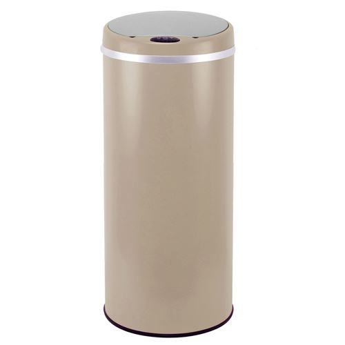 Poubelle de cuisine automatique 42L SOHO Taupe mat en acier INOX avec cerclage