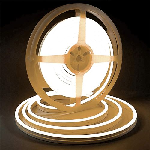 Bande lumineuse LED Silicone souple couleur néon étanche DC 12V 5m -Jaune