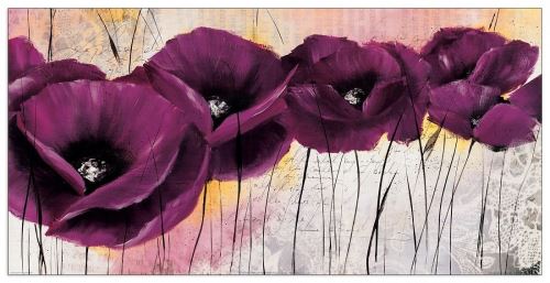 Artopweb ZACHER-FINET - Pavot Violet II (Panneaux MDF 100x50 cm)