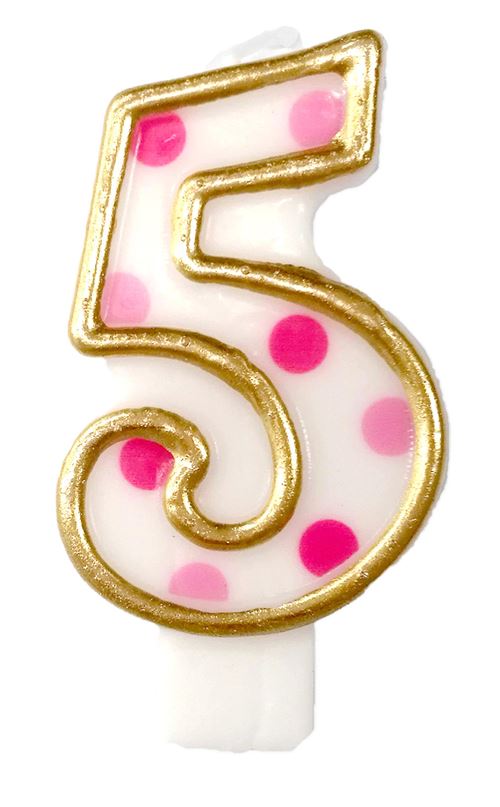 Nummerkaars 5 ans rose