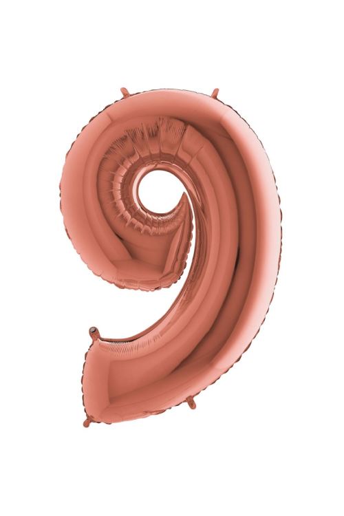 Ballon Aluminium Chiffre 9 Rose Gold 26 66 Cm Grabo Balloons® - Or rose