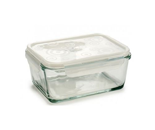 Boîte de Conservation Rectangulaire en Verre avec Couvercle Hermétique - 1.4L