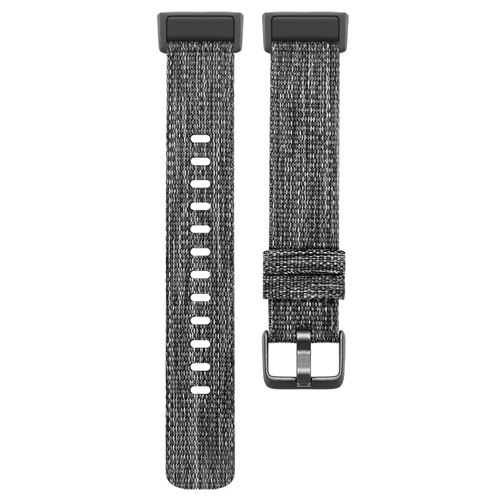 Bracelet en toile étanche pour Fitbit Charge3 / Charge4 - Gris(Taille S)