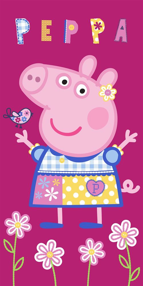 Carbotex serviette Peppa Pig junior 70 x 140 cm coton violet