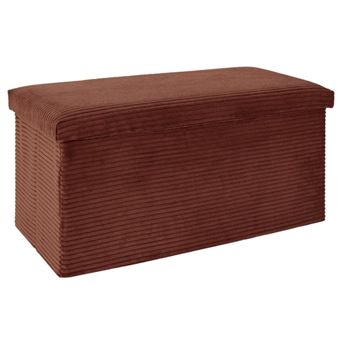 Banc Coffre Pliable Côtelé "Scott" 76cm Terracotta - 1