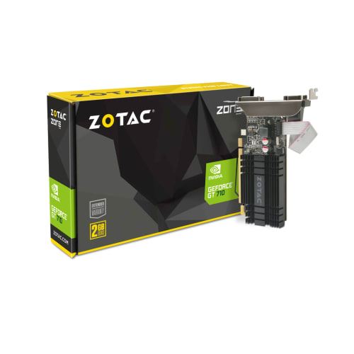 ZOTAC GeForce GT 710 - Carte graphique - GF GT 710 - 2 Go DDR3 - PCIe 2.0 profil bas - DVI, HDMI, VGA