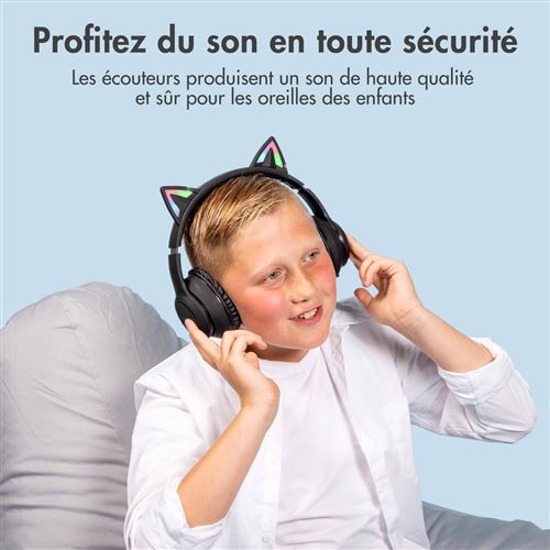 Où Trouver Casque Audio Enfant - Casque Bluetooth Sans Fil Enfant -  Ecouters Pour Enfant Avec LED - Noir - IMOSHION® Le Moins Cher