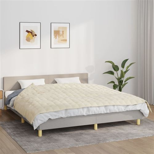 vidaXL Couverture lestée Crème clair 155x220 cm 11 kg Tissu