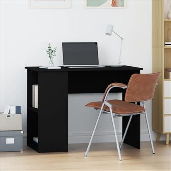 vidaXL Bureau Noir 100x55x75 cm Bois d'ingénierie - 1