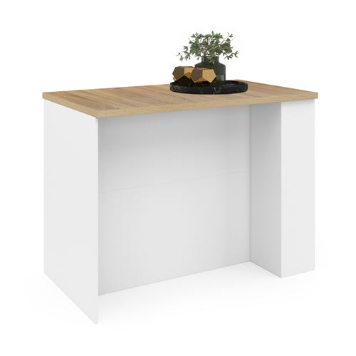 IDMARKET Ilot central IVO 100 cm bois façon hêtre portes noires avec plan de travail à partir de 109,99 € (juin 2026 IDMARKET Ilot central IVO 100 cm bois façon hêtre portes noires avec plan de travail à partir de 109,99 € (juin 2026