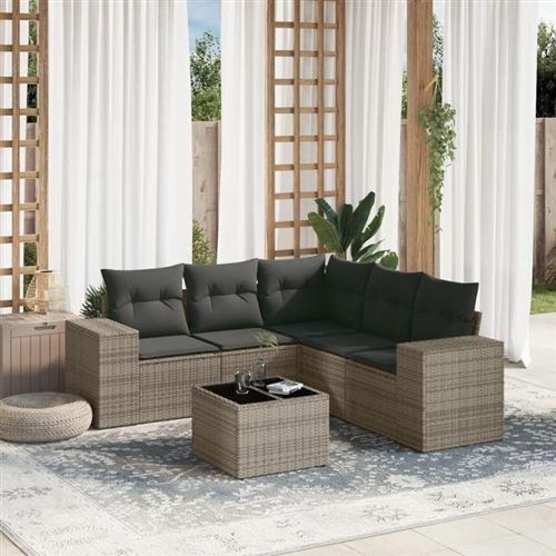 Vidaxl Gris Salon De Jardin 6 Pcs - Image 3