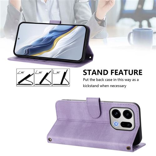Coque Oppo Find X9 Pro Ultra Fine - Cuir PU, Compatible Charge Sans Fil & Fixation Magnétique - Violet Foncé