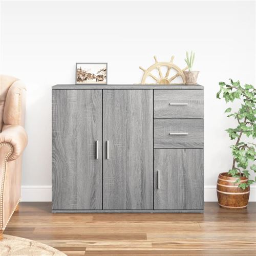 VIDAXL - Buffet - Sonoma - Gris - 91x29,5x75 cm - Image 3