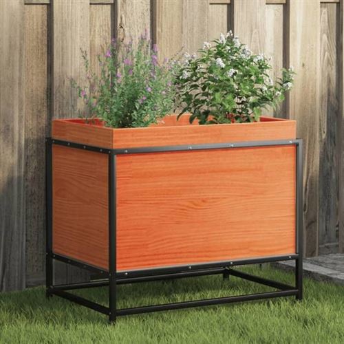 Vidaxl Marron Jardinière En Pin 60X40x50 Cm - Cire - Image 3