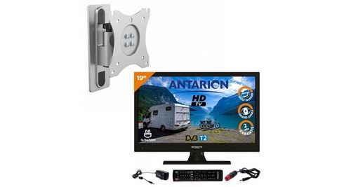 Pack antarion tv led 19 48cm téléviseur hd 12v support tv