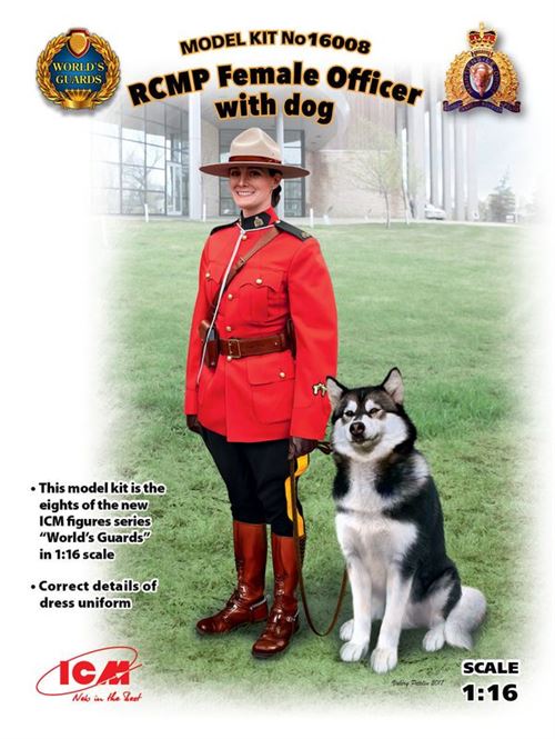 Rcmp Female Officer With Dog - 1:16E - Icm