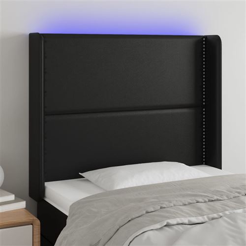 vidaXL Tête de lit à LED Noir 103x16x118/128 cm Similicuir3123992