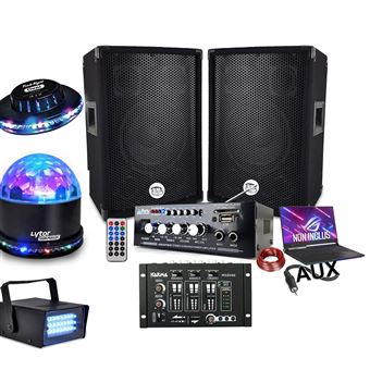 Pack DJ Sono Complet Systeme Audio PA Enceintes Table de Mixage Bluetooth  150W