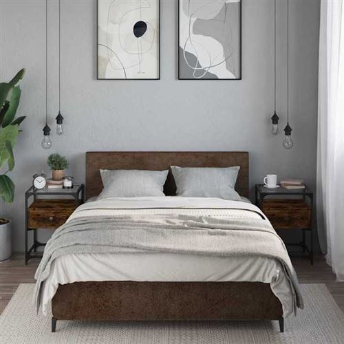 VIDAXL - Table de chevet - Chêne - 40x40x55 cm - Lot de 2 - Image 2