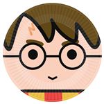 8 assiettes carton rond harry potter dessin 23cm - amscan 9905190-66