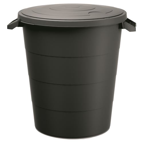 Poubelle avec poignées pour ordures, déchets Keden SMOOTH - noir recyclage 120 litres