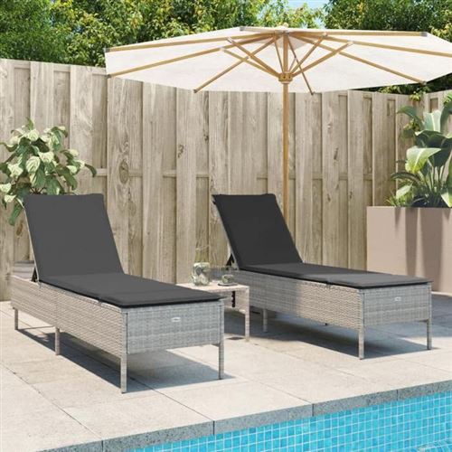 VidaXL - Sonnenliege poly-rattan, One Size, Grau