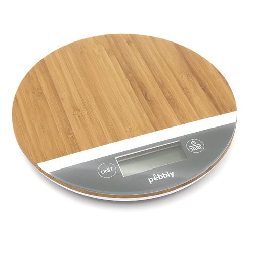 Balance de cuisine ronde en bambou - Pebbly - Gris - Bambou