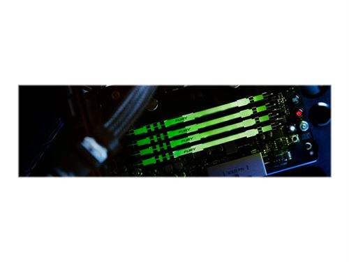 Kingston FURY Beast RGB - DDR4 - kit - 128 Go: 4 x 32 Go - DIMM 288 broches - 2666 MHz / PC4-21300 - CL16 - 1.2 V - mémoire sans tampon - non ECC - noir