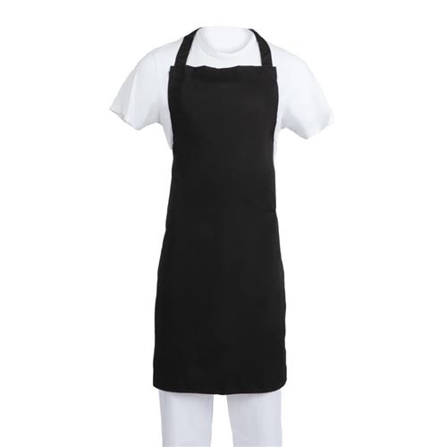 Tablier Bavette Polyester Coton Noir XL   Whites Chefs Clothing