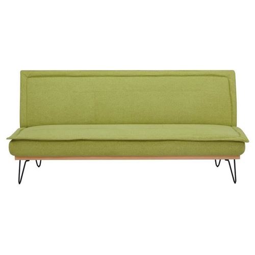 Clic-clac - Tissu vert avec pietement en metal - L 185 x P 85 x 84 cm - RICO